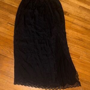Elegant Black Lace Trim Skirt